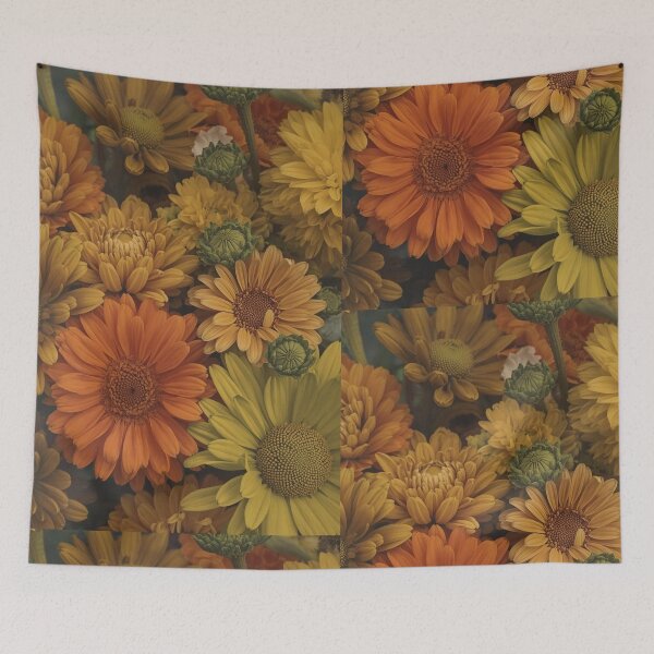 Item preview, Artificial flowers in bouquets of orange, yellow, green designed and sold by Art70shop.