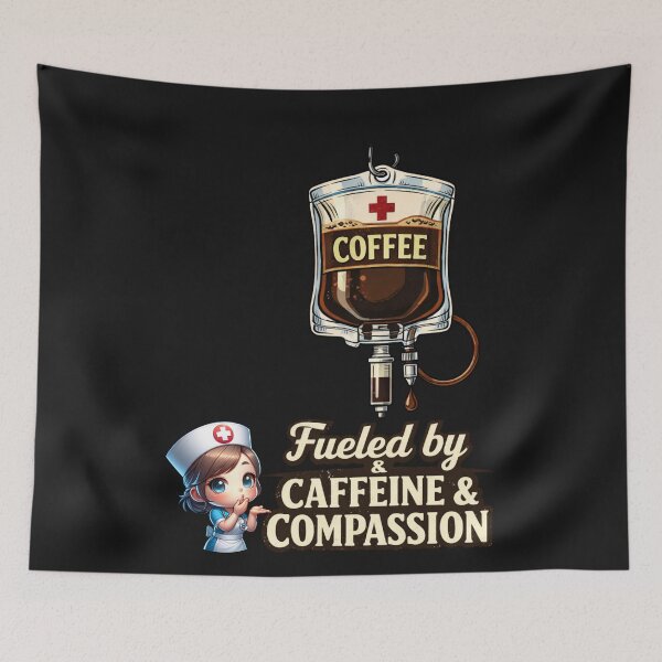 Item preview, Fueled by Caffeine & Compassion Nurse Coffee designed and sold by Tsugraf Designs.