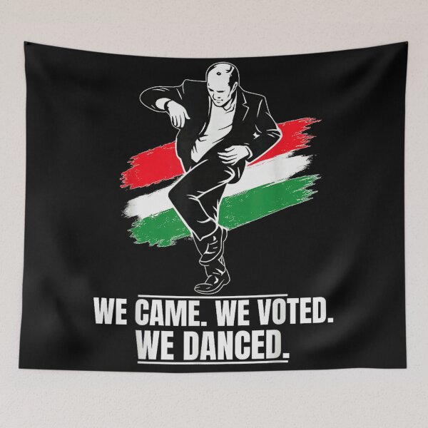 Item preview, We Came We Voted We Danced Political Democracy Celebration Hungarian Flag Art designed and sold by LakenDraphil.