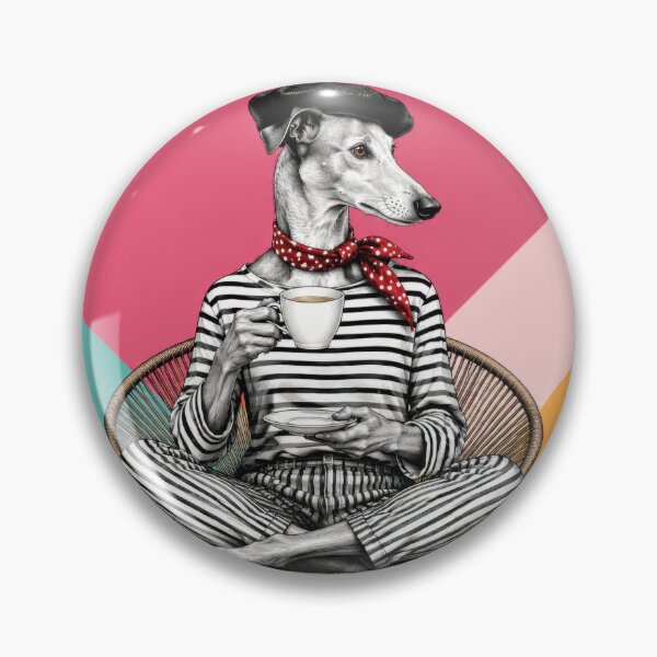 Item preview, Dog sits in chair and enjoys coffee designed and sold by anytka.