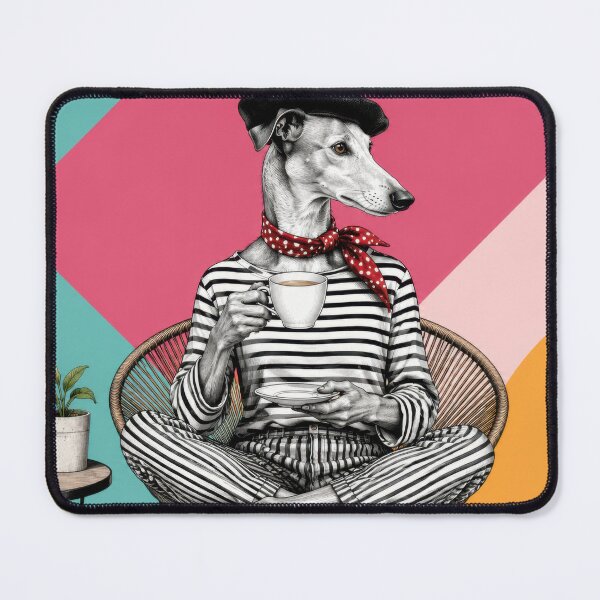 Item preview, Dog sits in chair and enjoys coffee designed and sold by anytka.