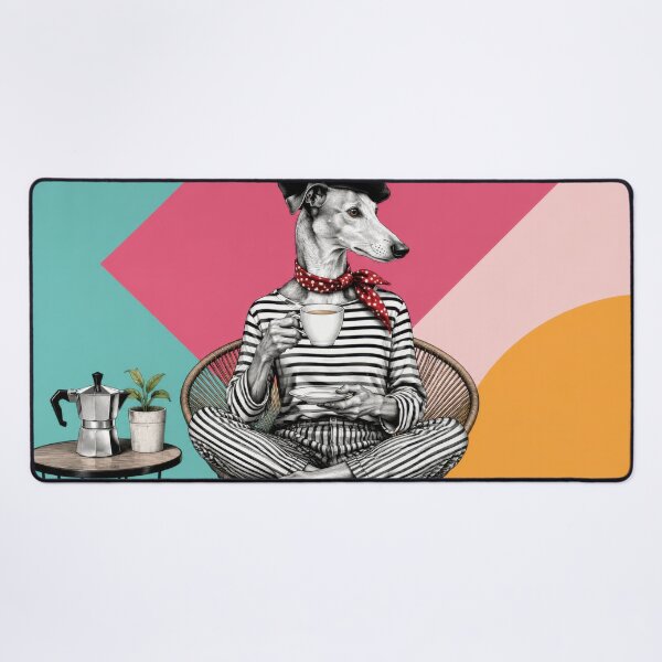 Item preview, Dog sits in chair and enjoys coffee designed and sold by anytka.