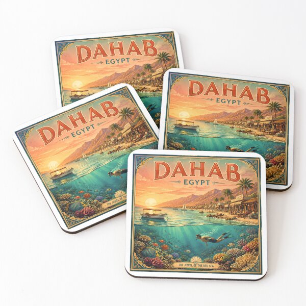Item preview, Dahab Egypt Vintage Travel Poster - Blue Hole Dive Paradise designed and sold by Ink & Soul.