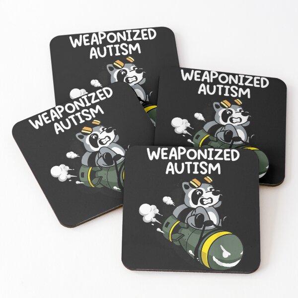 Item preview, Weaponized Autism Funny Raccoon Riding A Bomb Neurodiversity Awareness Humor Art designed and sold by LakenDraphil.