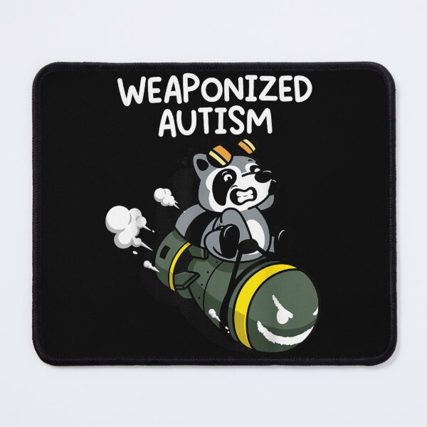 Item preview, Weaponized Autism Funny Raccoon Riding A Bomb Neurodiversity Awareness Humor Art designed and sold by LakenDraphil.