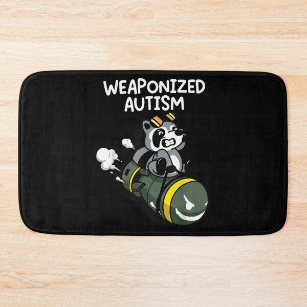 Item preview, Weaponized Autism Funny Raccoon Riding A Bomb Neurodiversity Awareness Humor Art designed and sold by LakenDraphil.