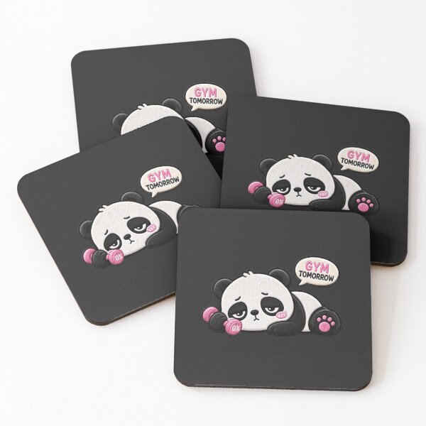 Item preview, Gym Tomorrow Panda Embroidery Patch Funny Kawaii designed and sold by ColorSplash123.