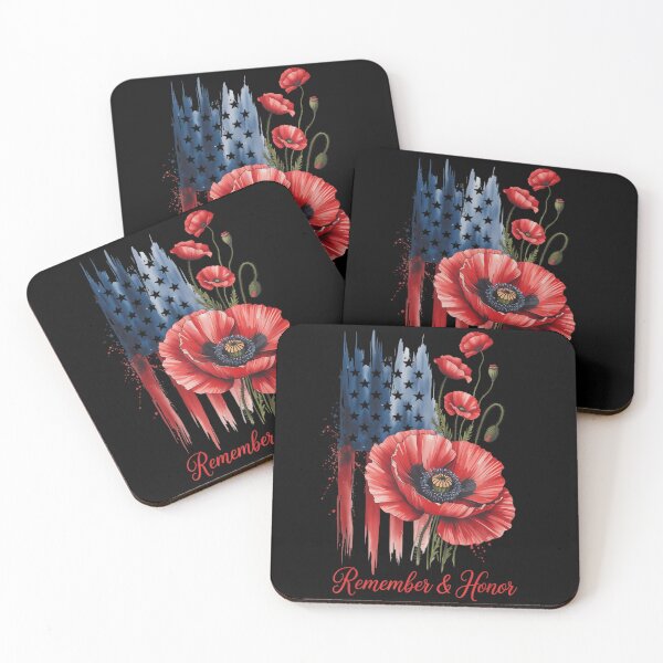 Item preview, Remember And Honor Memorial Day Red Poppies American Flag Patriotic Art designed and sold by EricCotanori.