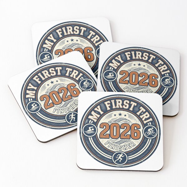 Item preview, My First Triathlon 2026 Finisher Vintage Retro Endurance Athlete Design designed and sold by Triathlongram.