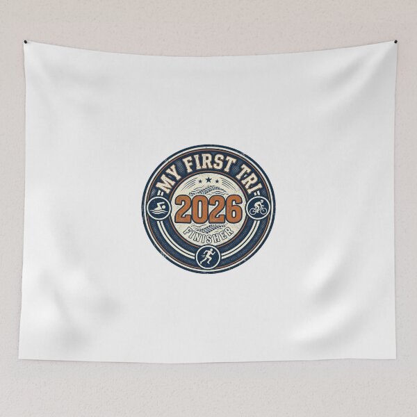 Item preview, My First Triathlon 2026 Finisher Vintage Retro Endurance Athlete Design designed and sold by Triathlongram.