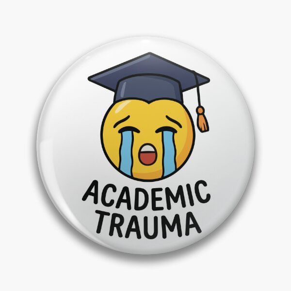 Item preview, 'Academic Trauma' Quote Emoji Sticker for Graduate Students designed and sold by Olivra.