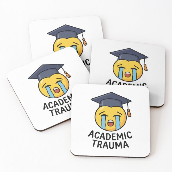 Item preview, 'Academic Trauma' Quote Emoji Sticker for Graduate Students designed and sold by Olivra.