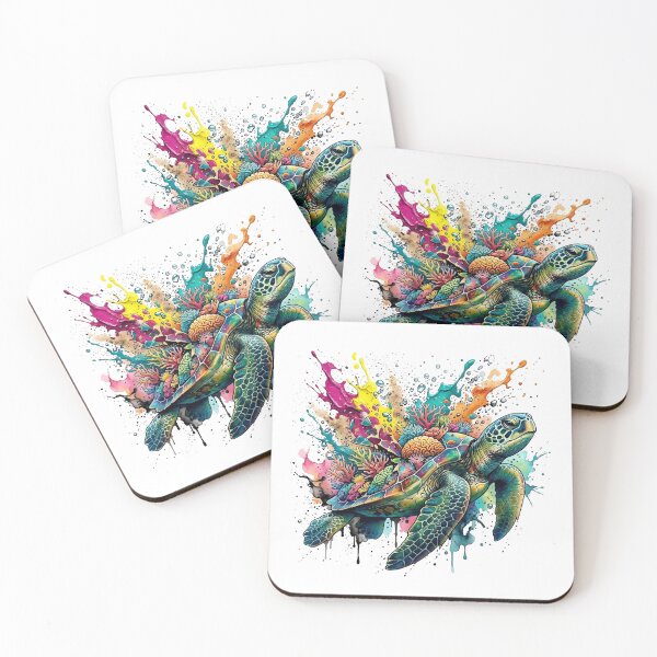 Item preview, Ancient Reef Voyager: Deconstructed Turtle Ink Art designed and sold by OnikaD art.
