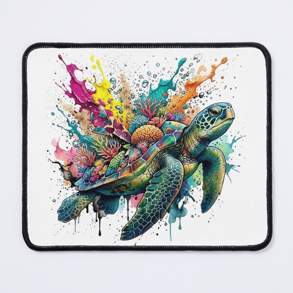 Item preview, Ancient Reef Voyager: Deconstructed Turtle Ink Art designed and sold by OnikaD art.