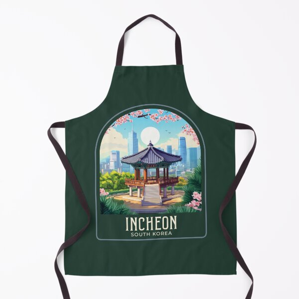 Item preview, Incheon Vintage Travel Illustration designed and sold by HomeLivingCo.