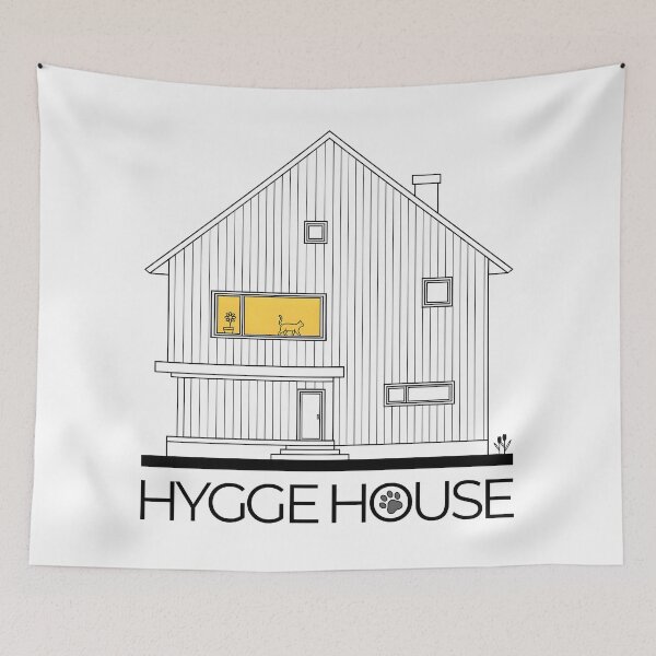 Item preview, Hygge House – Minimalist Cat Home with Paw Print and Warm Window Glow designed and sold by MerchPOW.
