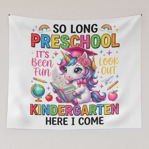 Item preview, So Long Preschool Kindergarten Here I Come Magical Unicorn Graduation Girl designed and sold by EricCotanori.