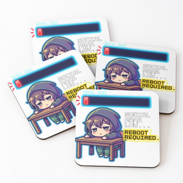 Item preview, Social Mana Low Reboot Required - Introvert Gamer Chibi designed and sold by Wit & Wear.