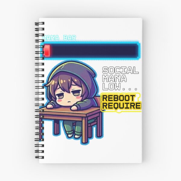 Item preview, Social Mana Low Reboot Required - Introvert Gamer Chibi designed and sold by Wit & Wear.