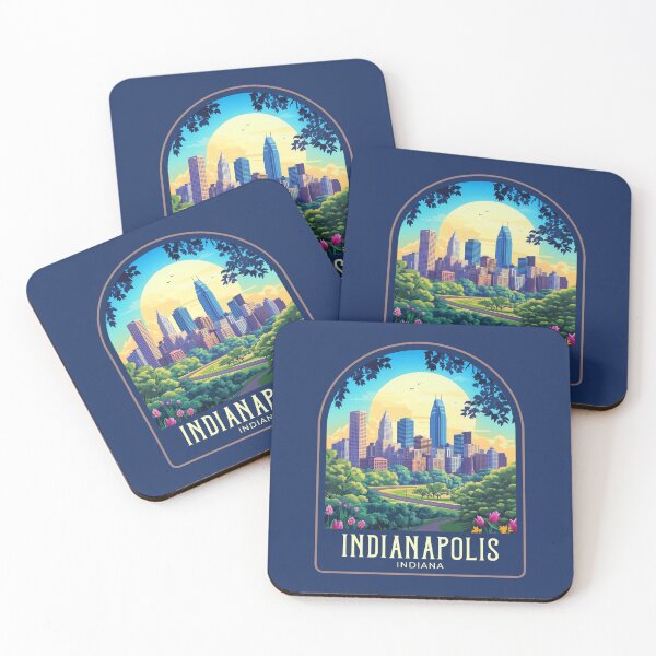 Item preview, Indianapolis Vintage Travel Illustration designed and sold by HomeLivingCo.