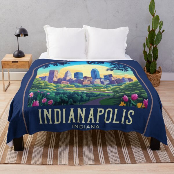 Item preview, Indianapolis Vintage Travel Illustration designed and sold by HomeLivingCo.