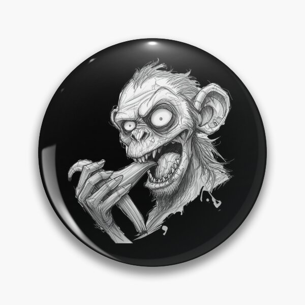 Item preview, Rabid Zombie Monkey Sketch – Dark Horror Creature Art designed and sold by EHdesignShop.
