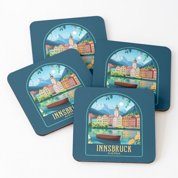 Item preview, Innsbruck Vintage Travel Illustration designed and sold by HomeLivingCo.
