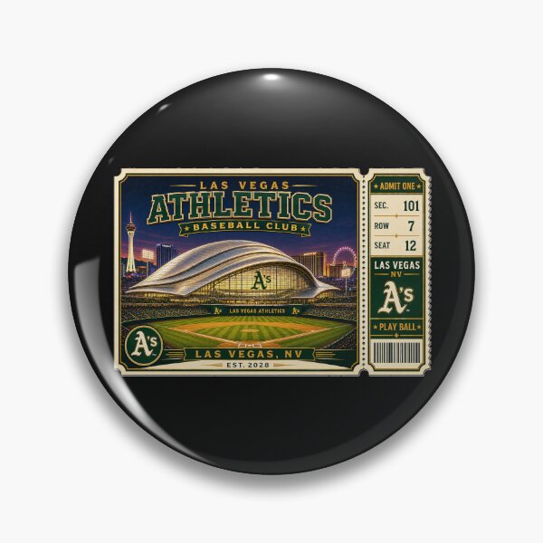 Item preview, Las Vegas Athletics Future Stadium Vintage Ticket Poster Retro Futuristic Vegas Baseball Club Art Est. 2028 designed and sold by GhostDawgs.