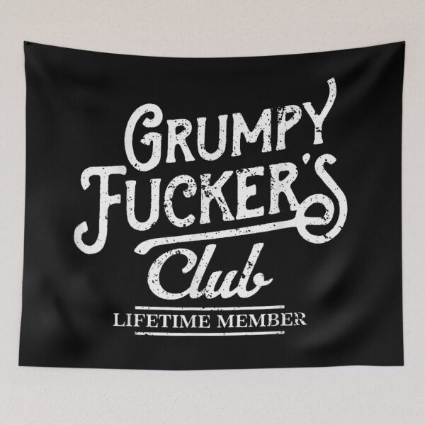 Item preview, Grumpy Fucker's Club Lifetime Member Sarcastic Retro Typography Biker Style designed and sold by EricCotanori.