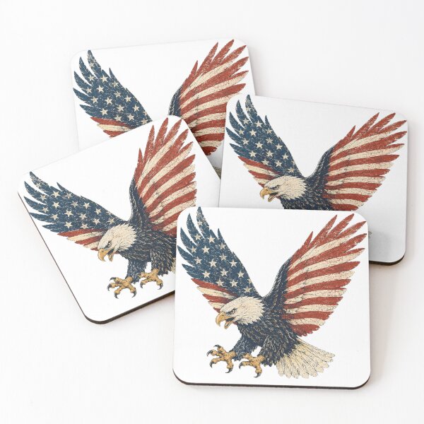 Item preview, Vintage American Eagle Patriotic T-Shirt, sticker and poster Design designed and sold by PharaonicArtist.