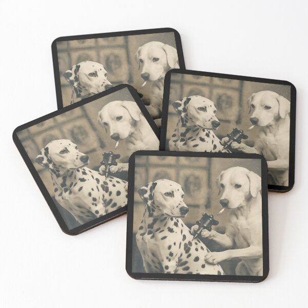 Item preview, Vintage Dogs Tattooing Dalmatian Smoking Cigarette Surreal Retro Photography Art designed and sold by DaphoLatara.