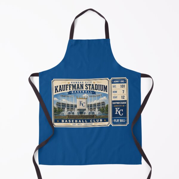 Item preview, Kansas City Kauffman Stadium Vintage Ticket Poster Retro Baseball Stadium Art with Iconic KC Fountains designed and sold by GhostDawgs.
