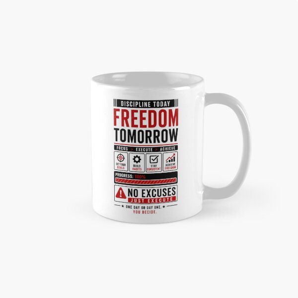 Item preview, Discipline Today, Freedom Tomorrow - No Excuses Motivation Design designed and sold by DomKo10.
