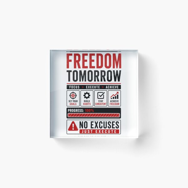 Item preview, Discipline Today, Freedom Tomorrow - No Excuses Motivation Design designed and sold by DomKo10.