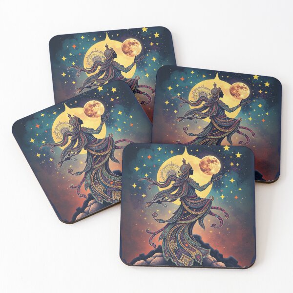 Item preview, Celestial Moon Goddess Mystic Starry Night Arabesque designed and sold by Tama-sirth.