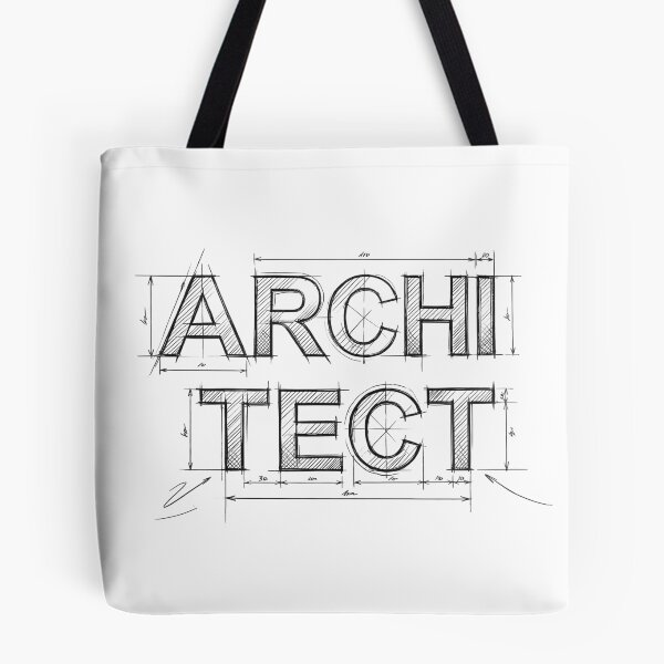 Item preview, Architect Technical Sketch Typography - Black Line Art designed and sold by MerchPOW.