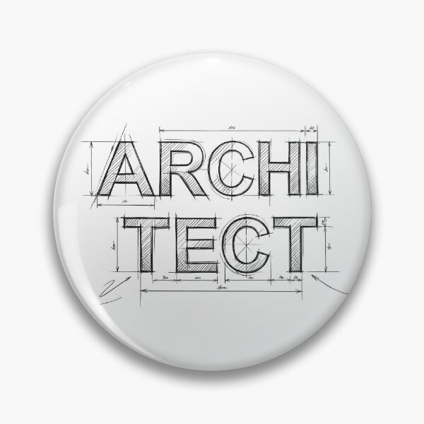 Item preview, Architect Technical Sketch Typography - Black Line Art designed and sold by MerchPOW.
