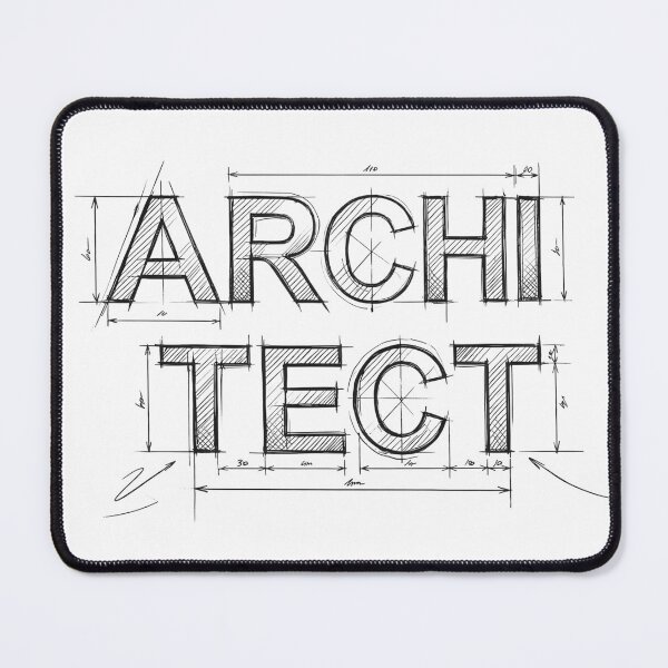 Item preview, Architect Technical Sketch Typography - Black Line Art designed and sold by MerchPOW.