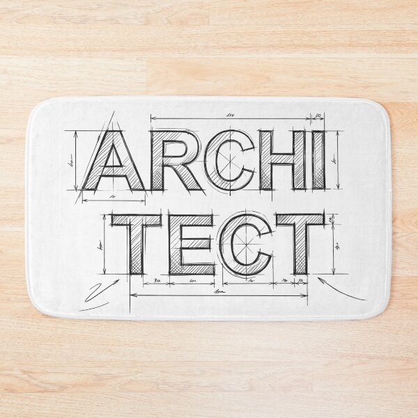 Item preview, Architect Technical Sketch Typography - Black Line Art designed and sold by MerchPOW.