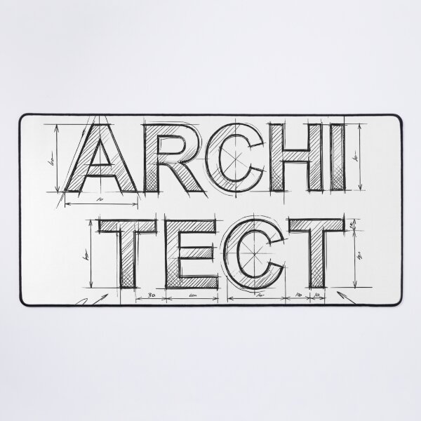 Item preview, Architect Technical Sketch Typography - Black Line Art designed and sold by MerchPOW.
