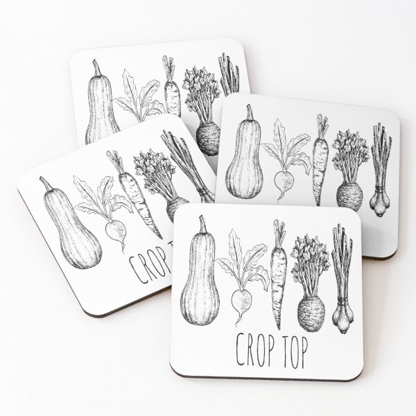 Item preview, Crop Top Funny Vegetable Gardening Harvest Sketch Art For Food Lovers designed and sold by DaphoLatara.