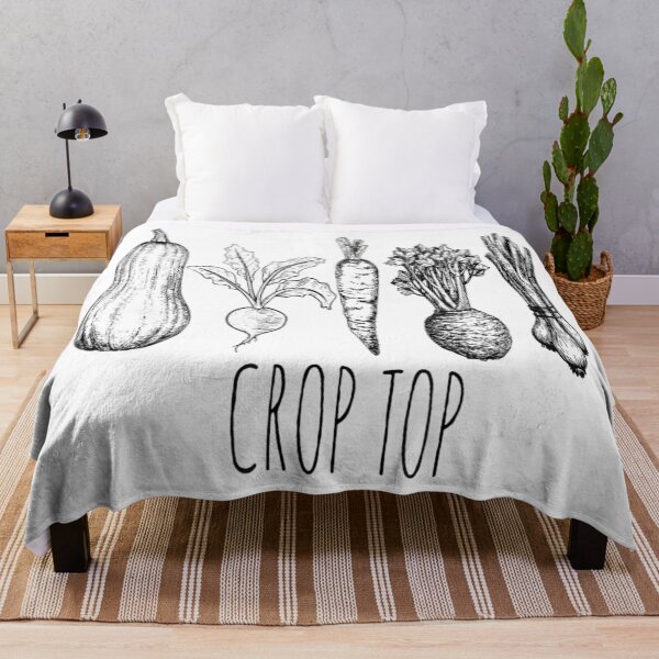 Item preview, Crop Top Funny Vegetable Gardening Harvest Sketch Art For Food Lovers designed and sold by DaphoLatara.