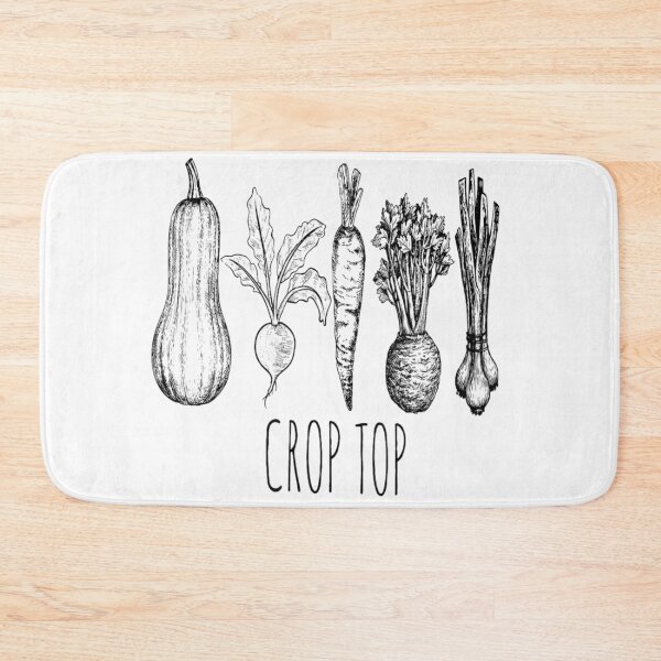 Item preview, Crop Top Funny Vegetable Gardening Harvest Sketch Art For Food Lovers designed and sold by DaphoLatara.