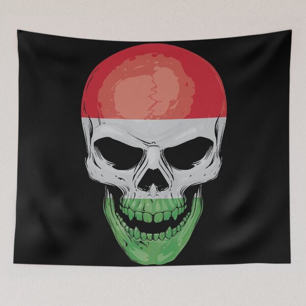 Item preview, Hungarian Flag Skull – Magyar Patriotic Skull Design designed and sold by EmeraldeaDesign.