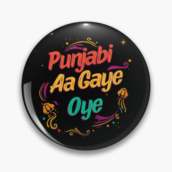 Item preview, Punjabi Aa Gaye Oye Colorful Indian Typography Cultural Quote Vibrant Design designed and sold by DaphoLatara.