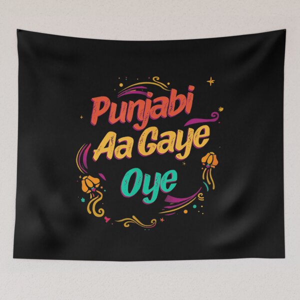 Item preview, Punjabi Aa Gaye Oye Colorful Indian Typography Cultural Quote Vibrant Design designed and sold by DaphoLatara.