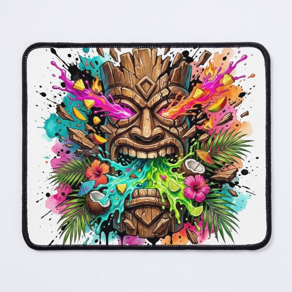 Item preview, Liquid Tiki: Exploding Tropical Mask - Summer Ink designed and sold by OnikaD art.
