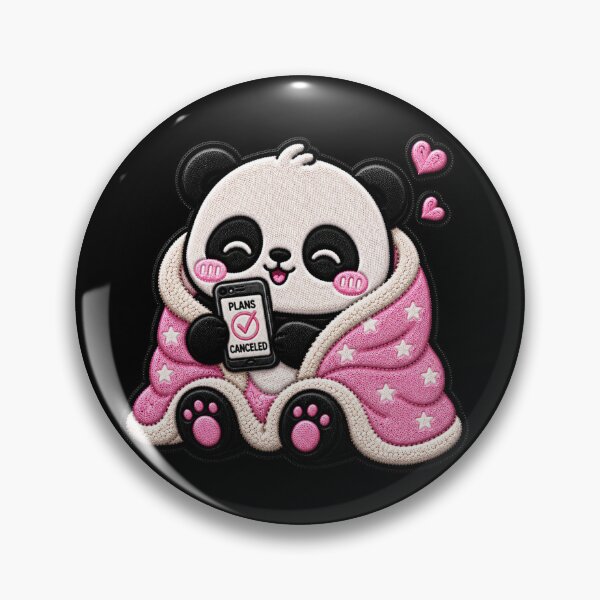 Item preview, Cancel Plans Panda Embroidery Patch Cute Kawaii designed and sold by ColorSplash123.