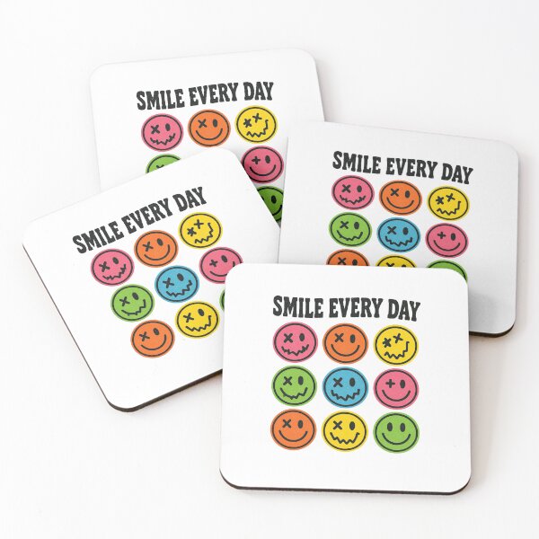 Item preview, Retro Smile Every Day Aesthetic — Colorful Distorted Smiley Face Grid Illustration designed and sold by Colorful-Garden.