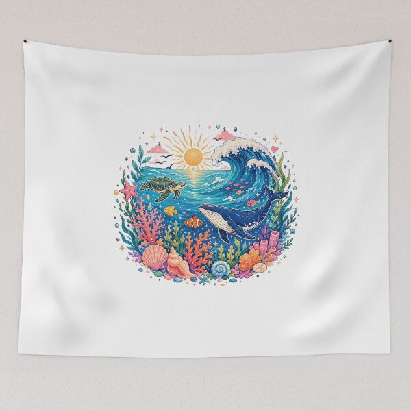 Item preview, Colorful Ocean Dreams – Marine Life Aesthetic Design designed and sold by ColorNest Designs.